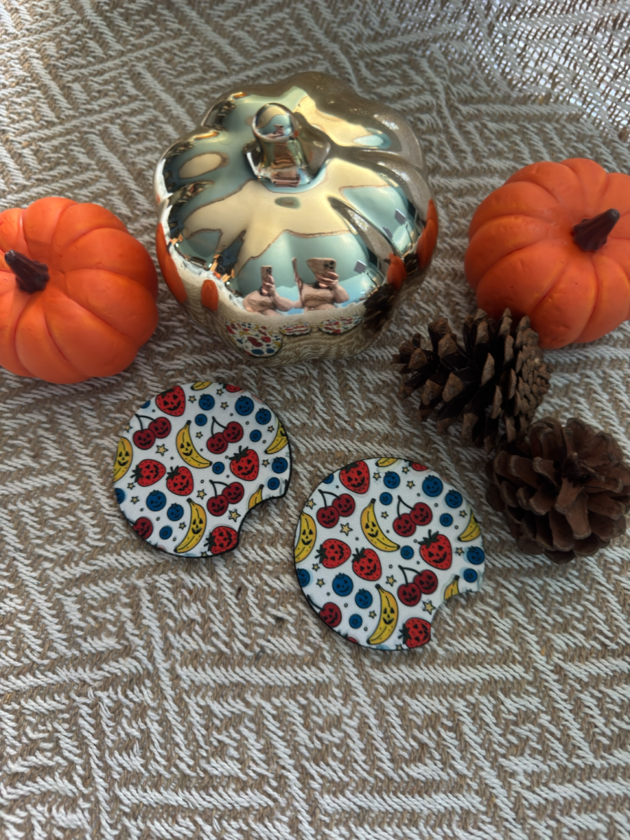 Spooky Fruits Car Coasters (Set of 2)