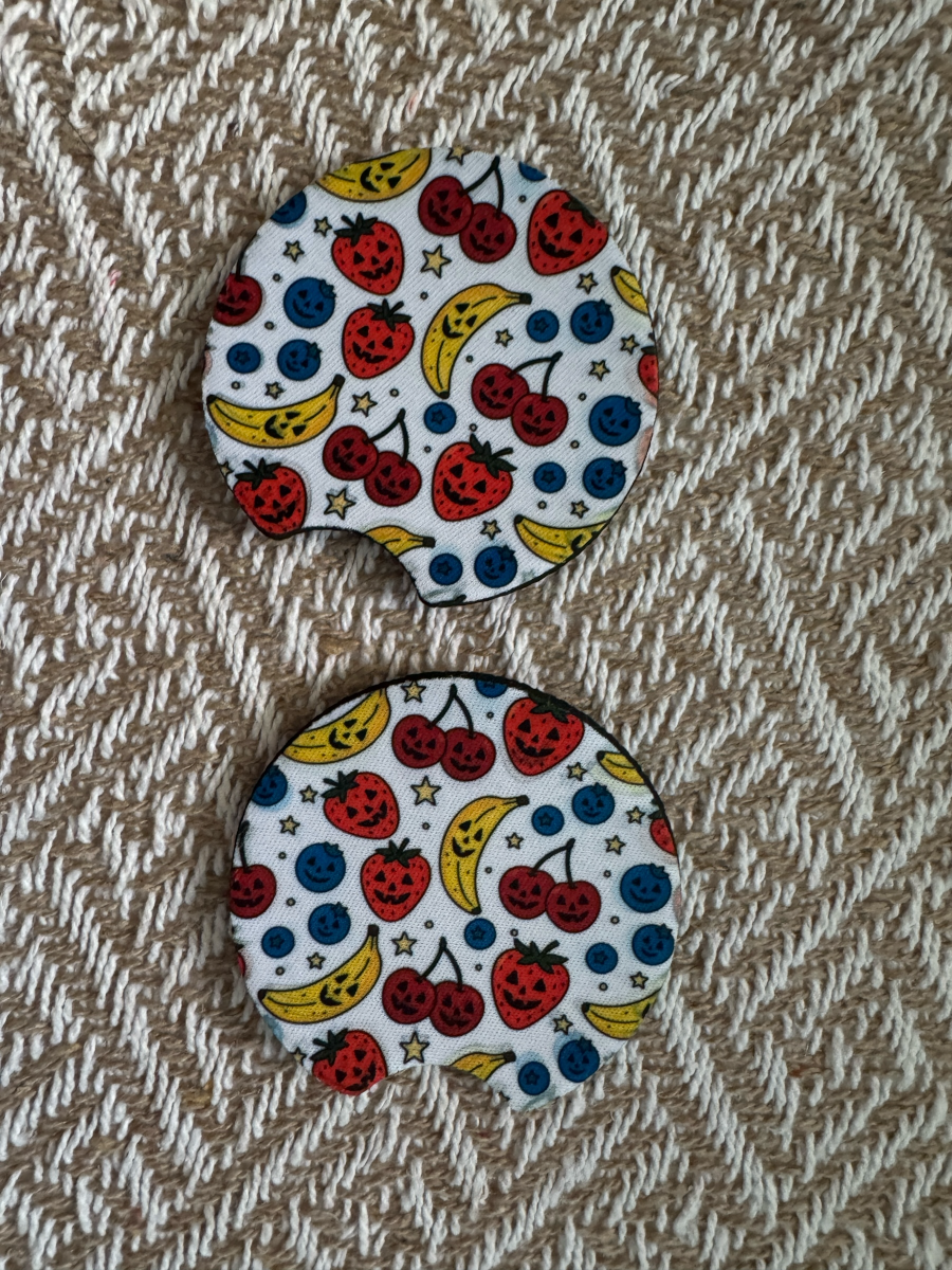 Spooky Fruits Car Coasters (Set of 2)