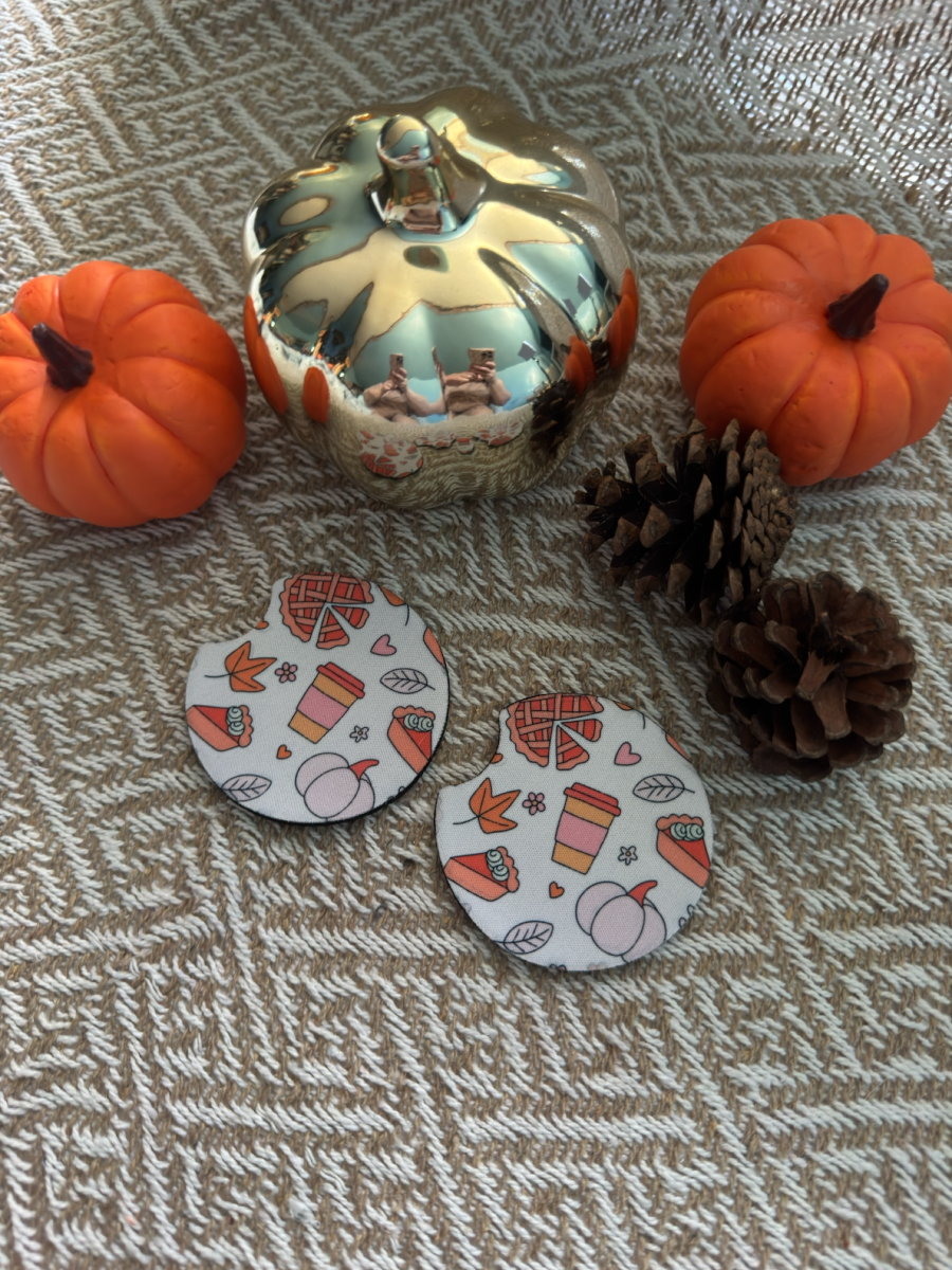 Pink Autumn Car Coasters (Set of 2)