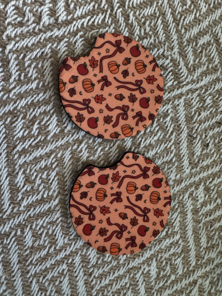 Coquette Autumn Car Coasters (Set of 2)
