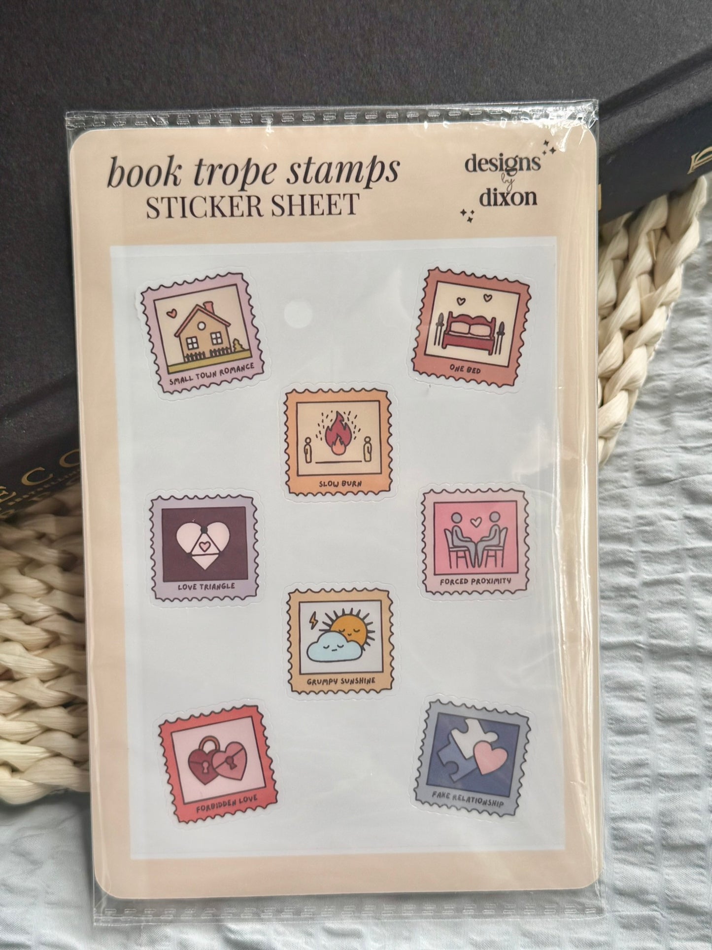 "Book Trope Stamps" Sticker Sheet