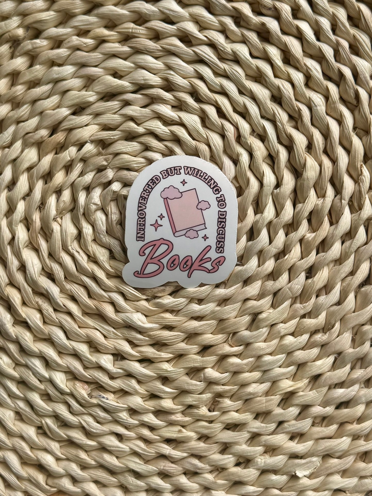 "Introverted But Willing To Discuss Books" Vinyl Sticker