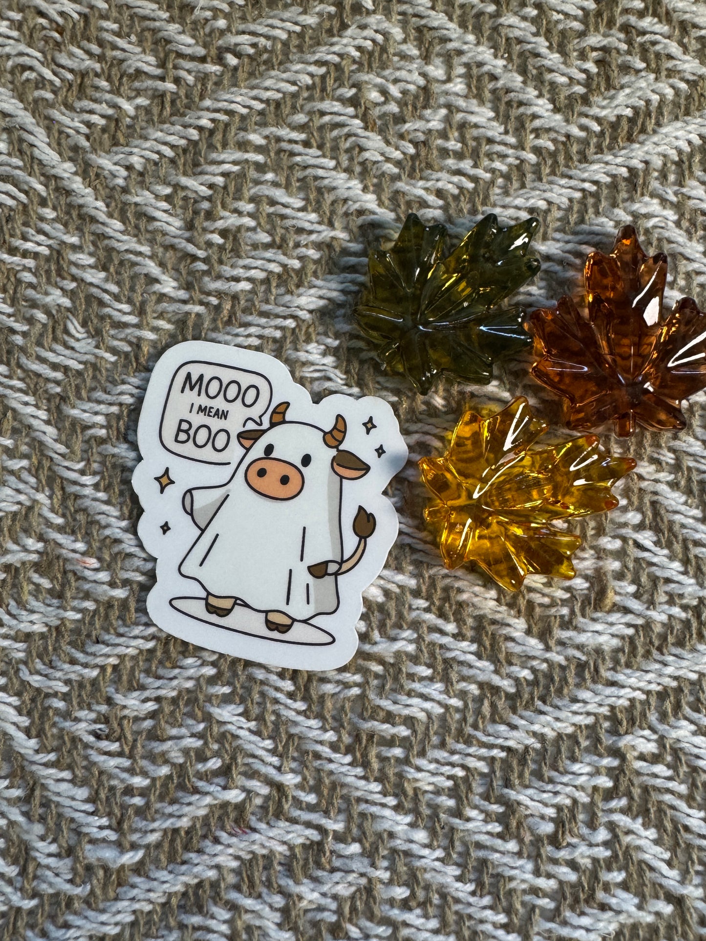 Moo I Mean Boo Vinyl Sticker