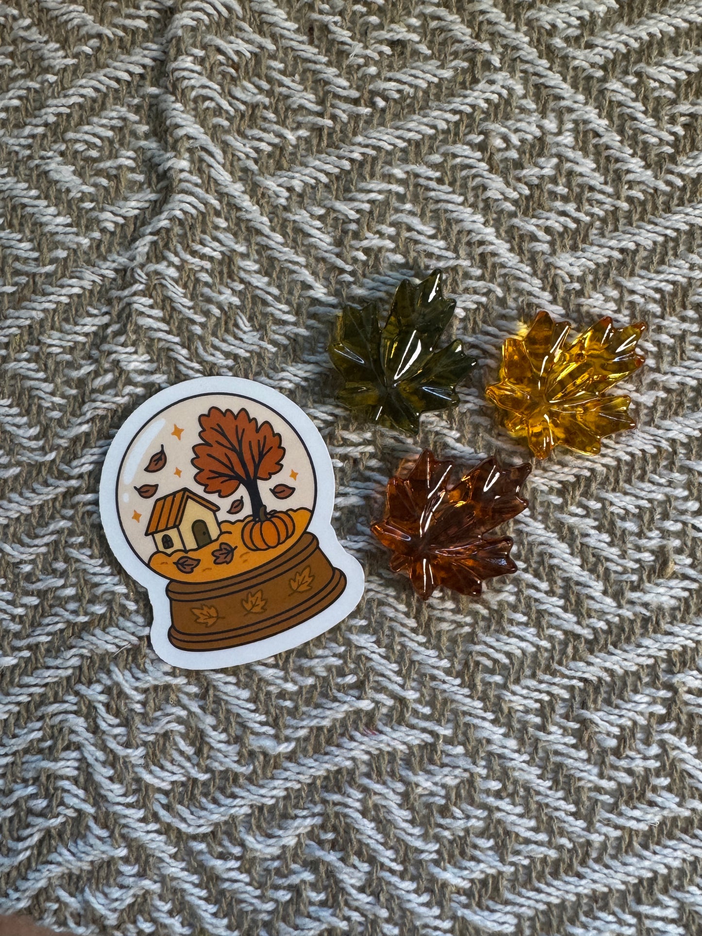 Autumn Globe Vinyl Sticker
