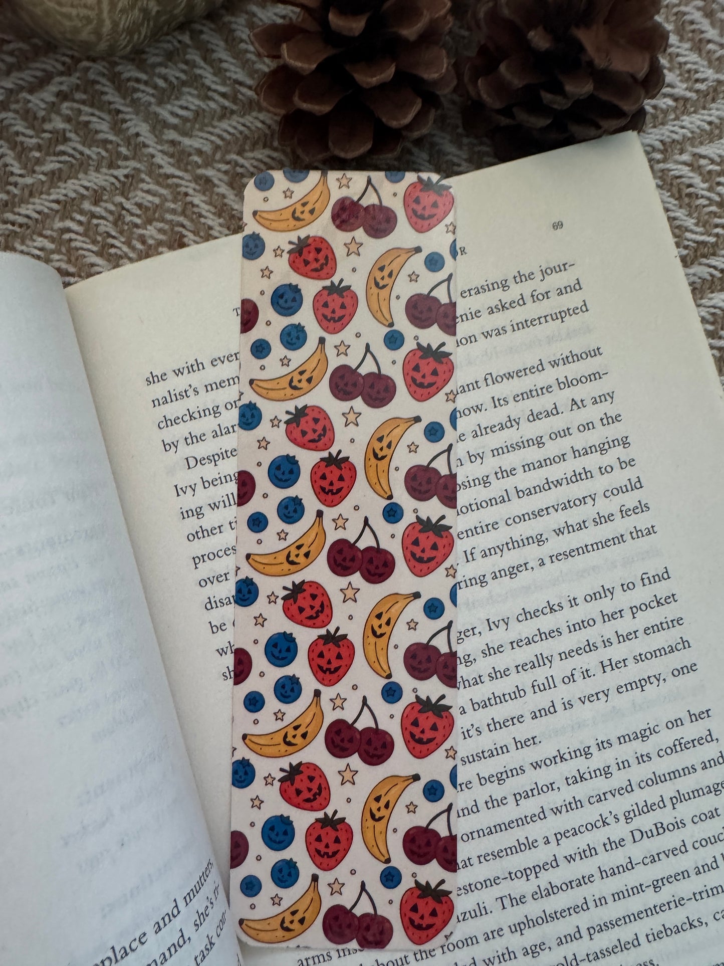 Spooky Fruits Double Sided Patterned Bookmark