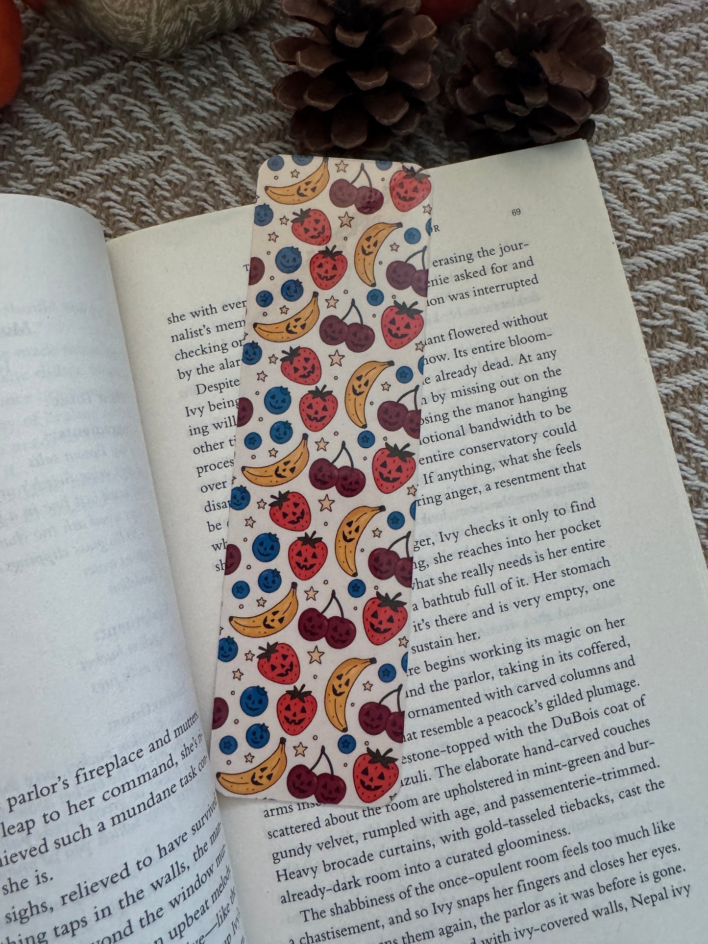 Spooky Fruits Double Sided Patterned Bookmark