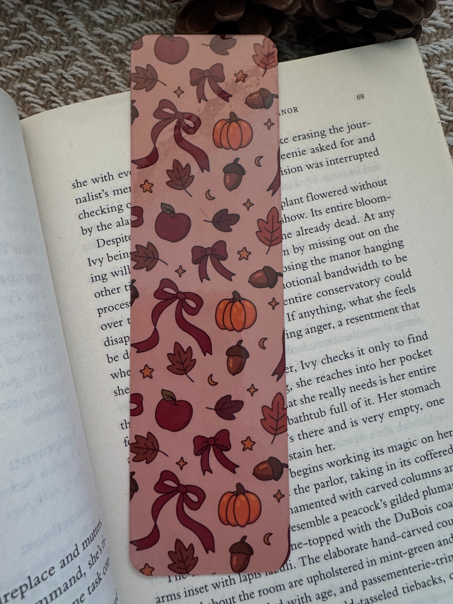 Coquette Autumn Double Sided Patterned Bookmark