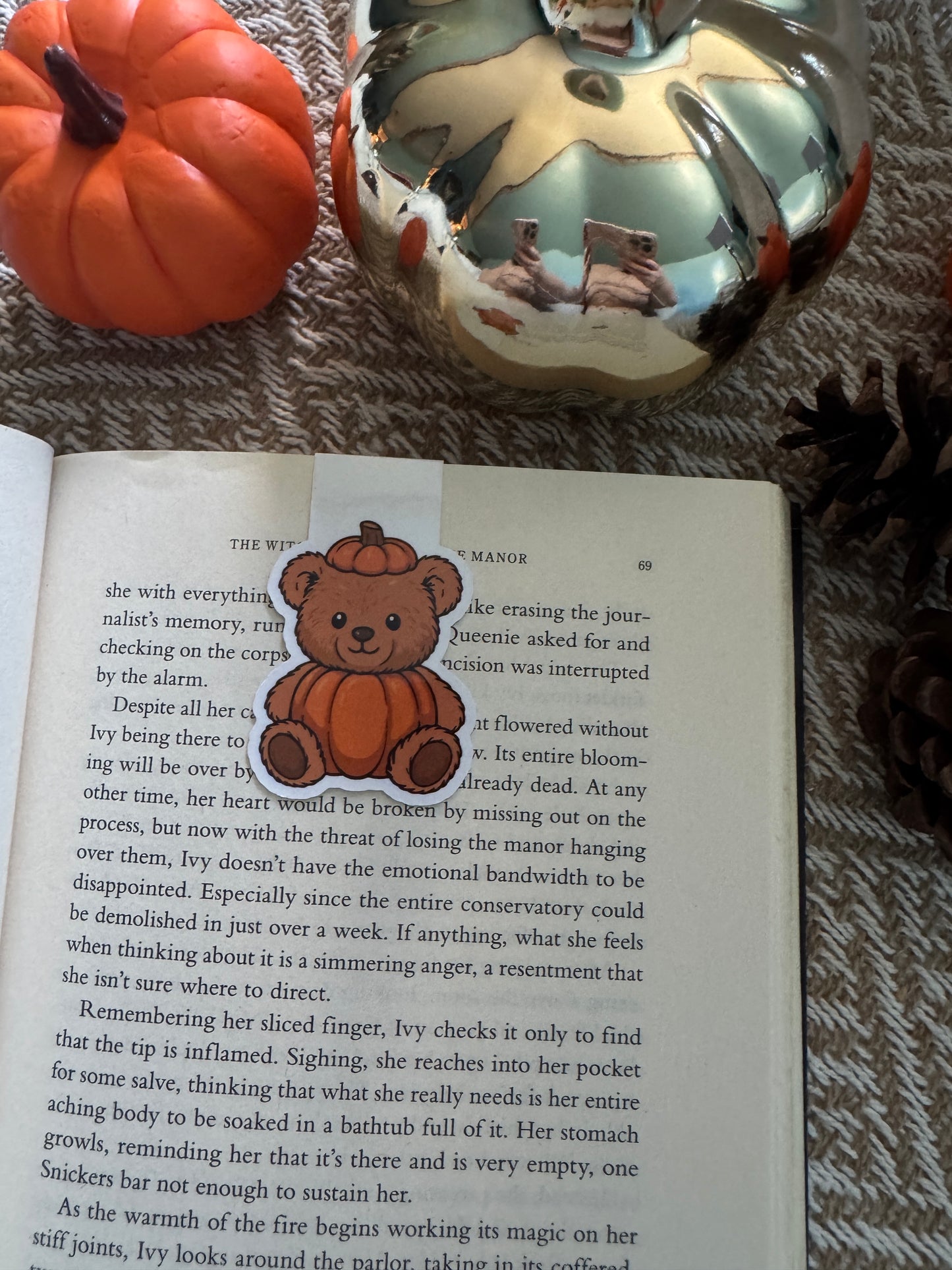 Halloween Teddy Magnetic Bookmark