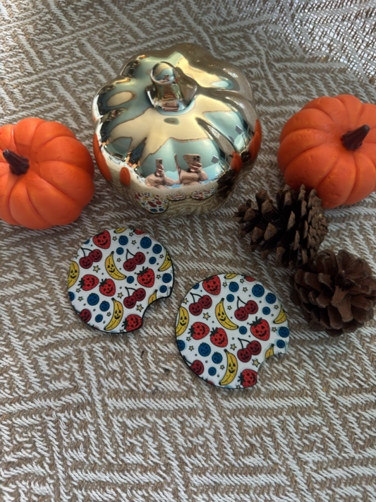 Spooky Fruits Car Coasters (Set of 2)