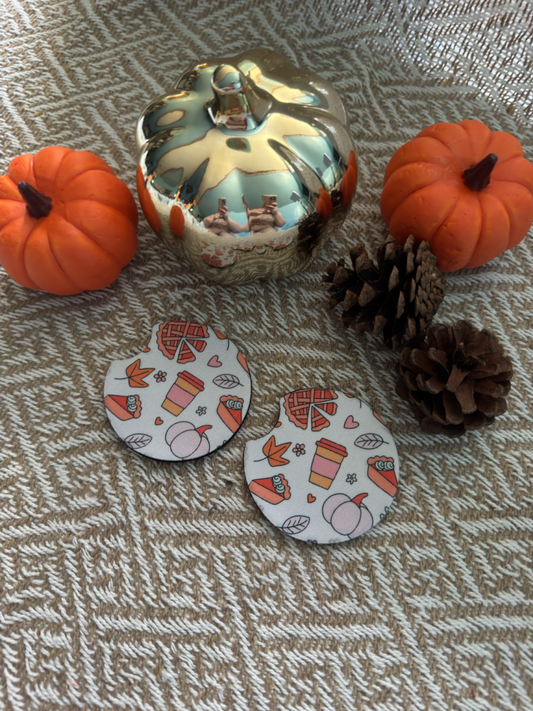 Pink Autumn Car Coasters (Set of 2)