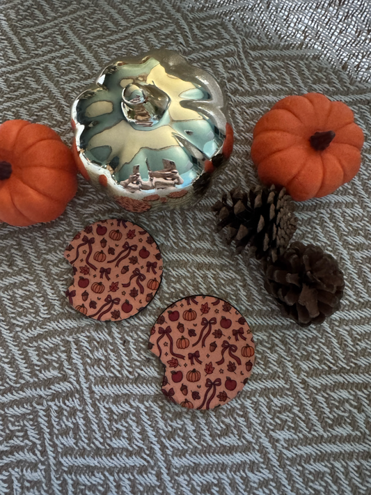 Coquette Autumn Car Coasters (Set of 2)