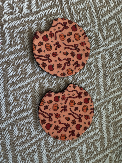 Coquette Autumn Car Coasters (Set of 2)