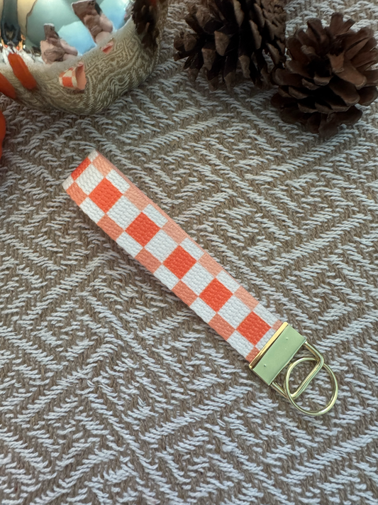 Neutral Fall Plaid Wristlet