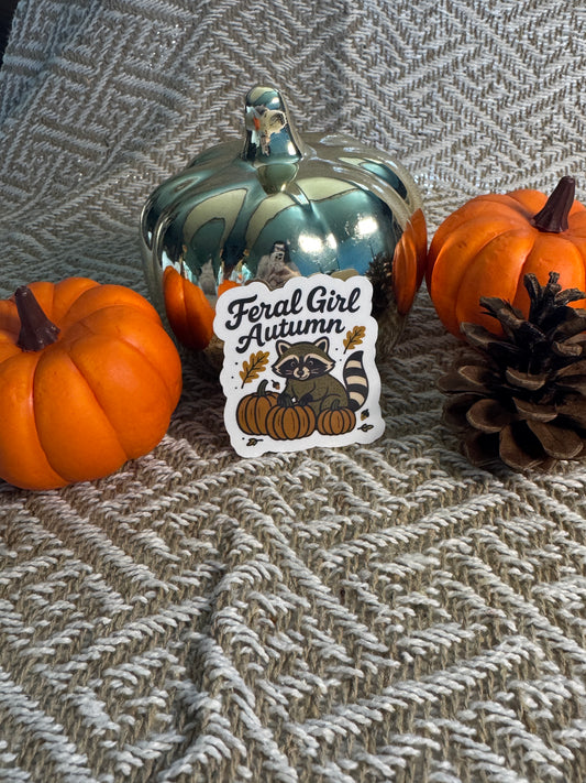 Feral Girl Autumn Vinyl Sticker