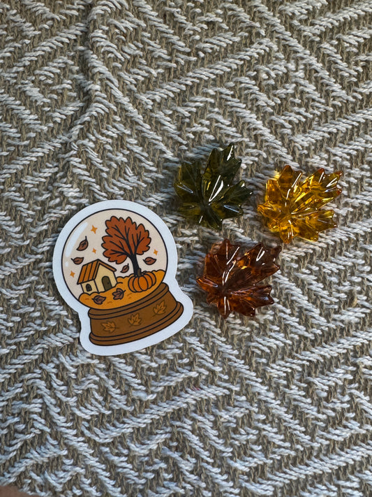 Autumn Globe Vinyl Sticker