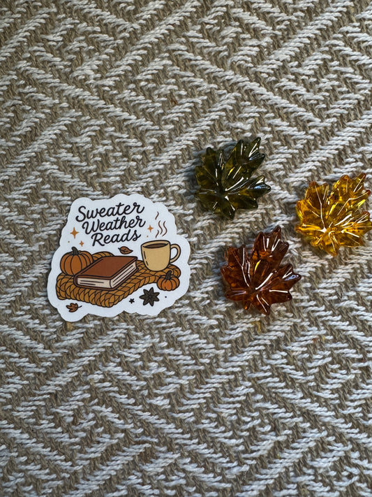 Sweater Weather Reads Vinyl Sticker