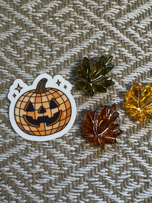 Disco Pumpkin Vinyl Sticker