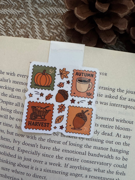Autumn Stamps Magnetic Bookmark