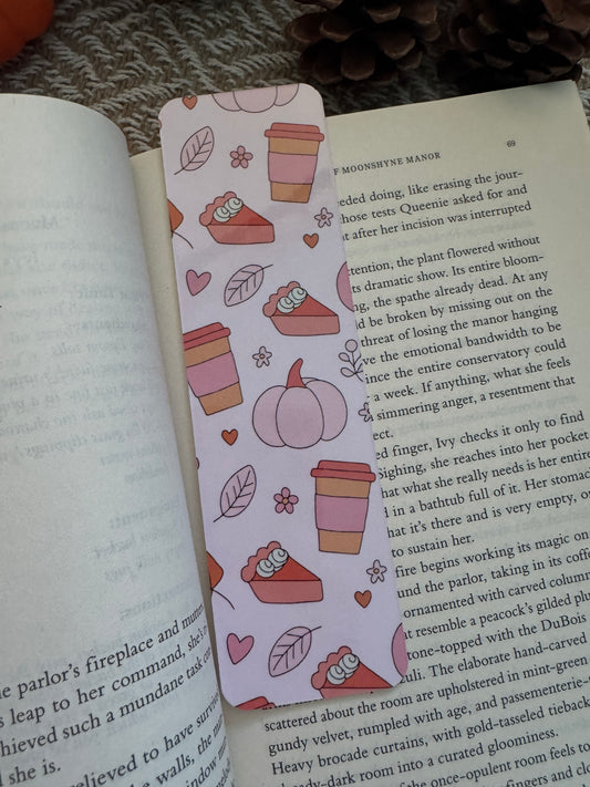 Pink Autumn Double Sided Patterned Bookmark