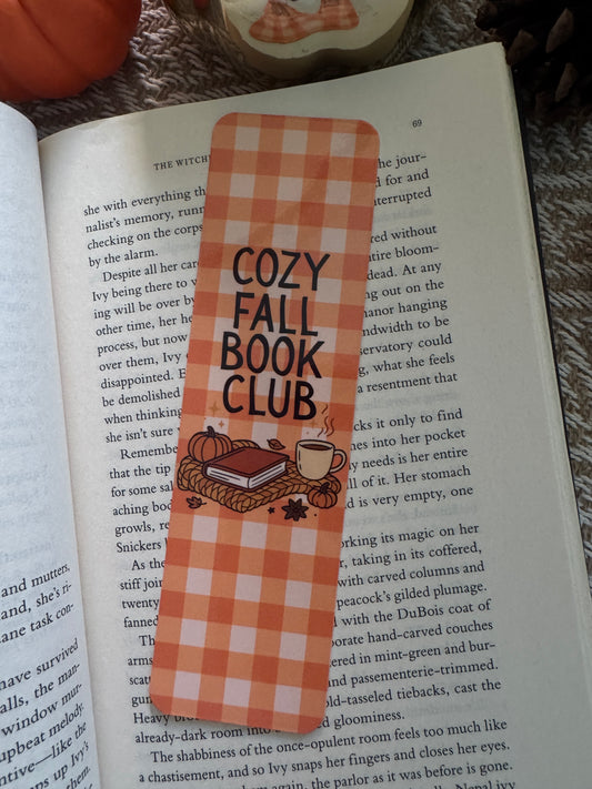 Cozy Fall Book Club Bookmark